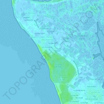 Topografische Karte Bas Rhin, Höhe, Relief