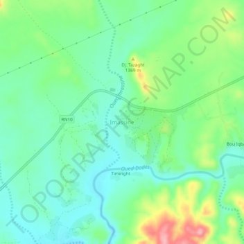 Topografische Karte Imassine, Höhe, Relief