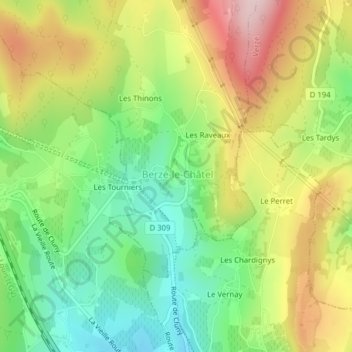 Topografische Karte Château, Höhe, Relief