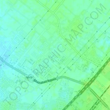 Topografische Karte Rajnagar Extension, Höhe, Relief