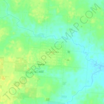 Topografische Karte Santa Anita, Höhe, Relief