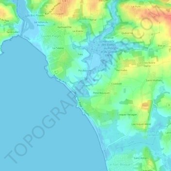 Topografische Karte Le Loch, Höhe, Relief