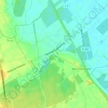 Topografische Karte Buros, Höhe, Relief