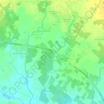 Topografische Karte STA.77+460, Höhe, Relief