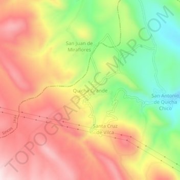 Topografische Karte Quicha Grande, Höhe, Relief