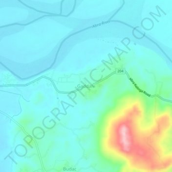 Topografische Karte Gaddani, Höhe, Relief