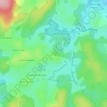 Topografische Karte Le Carré Rouge, Höhe, Relief