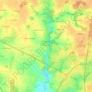 Topografische Karte Ambois, Höhe, Relief