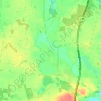 Topografische Karte Högelund, Höhe, Relief