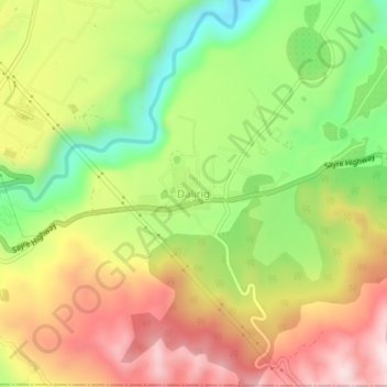 Topografische Karte Dalirig, Höhe, Relief