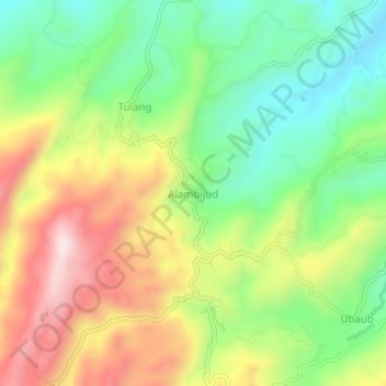 Topografische Karte Alambijud, Höhe, Relief
