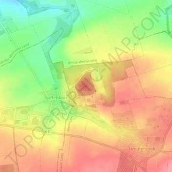 Topografische Karte Sonnenberg, Höhe, Relief