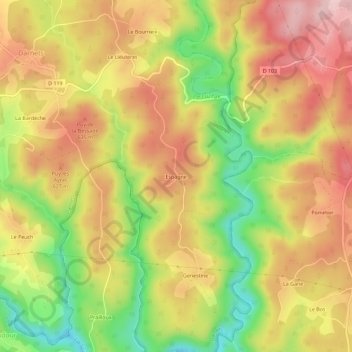 Topografische Karte Espagne, Höhe, Relief