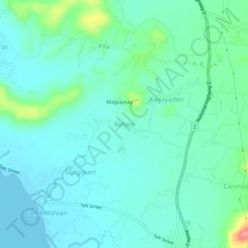 Topografische Karte Refaro, Höhe, Relief