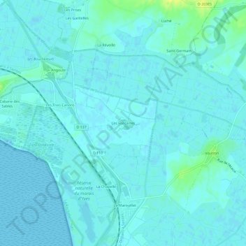 Topografische Karte Les Fontaines, Höhe, Relief