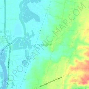 Topografische Karte Mambagaton, Höhe, Relief