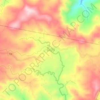 Topografische Karte Bago, Höhe, Relief