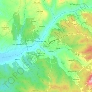 Topografische Karte Matas, Höhe, Relief