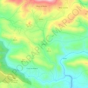 Topografische Karte Caratão, Höhe, Relief