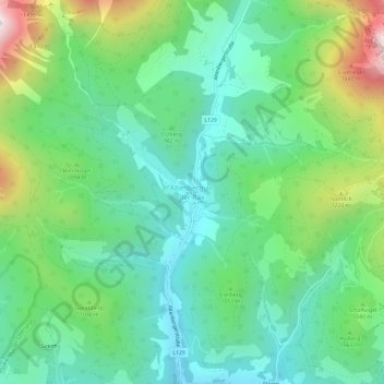 Topografische Karte Altenberg an der Rax, Höhe, Relief