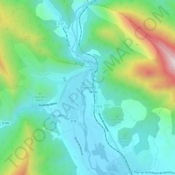 Topografische Karte Chauchays, Höhe, Relief