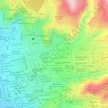 Topografische Karte 51, Höhe, Relief
