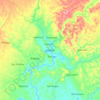Topografische Karte Jovellar, Höhe, Relief