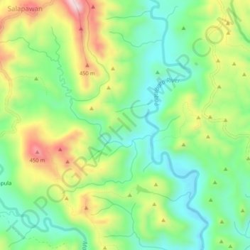 Topografische Karte Paquibato District, Höhe, Relief