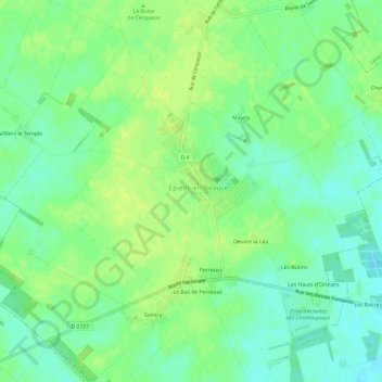 Topografische Karte Résidence des 4 Saisons, Höhe, Relief