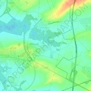 Topografische Karte Belley, Höhe, Relief