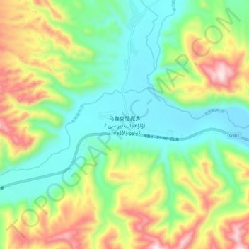 Topografische Karte 乌鲁克恰提乡, Höhe, Relief