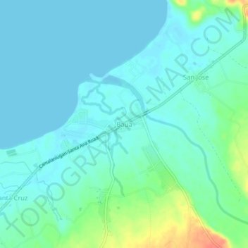 Topografische Karte Baua, Höhe, Relief
