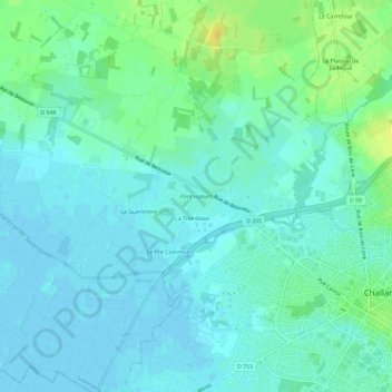 Topografische Karte Pont Habert, Höhe, Relief