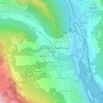 Topografische Karte Petit Pallon, Höhe, Relief