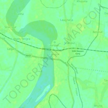 Topografische Karte Babupur, Höhe, Relief