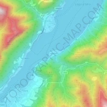 Topografische Karte Vantone, Höhe, Relief