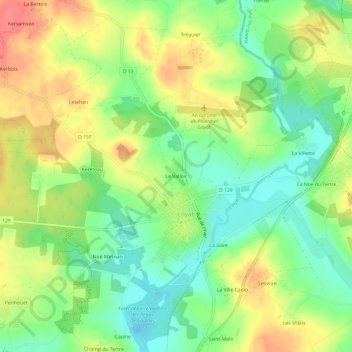 Topografische Karte Le Valloir, Höhe, Relief