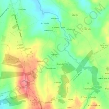 Topografische Karte Felgueira, Höhe, Relief