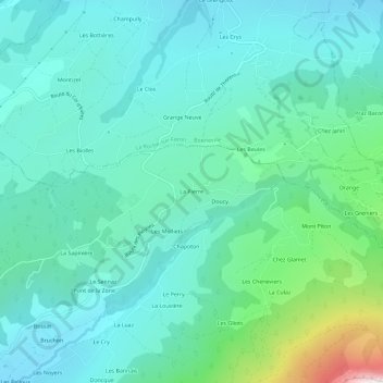 Topografische Karte La Pierre, Höhe, Relief