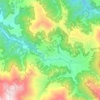 Topografische Karte Bachmaro, Höhe, Relief