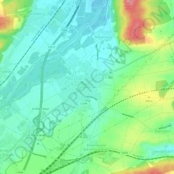 Topografische Karte Pottenbrunn, Höhe, Relief