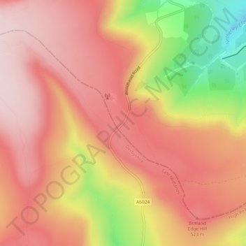 Topografische Karte Holme Moss, Höhe, Relief