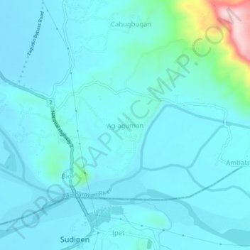 Topografische Karte Ag-aguman, Höhe, Relief