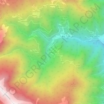Topografische Karte Feugiorno, Höhe, Relief