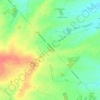 Topografische Karte Vœu, Höhe, Relief