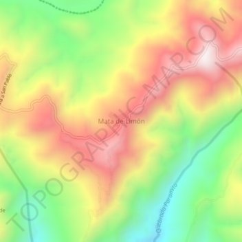 Topografische Karte Mata de Limón, Höhe, Relief