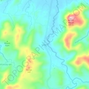 Topografische Karte Lupo, Höhe, Relief