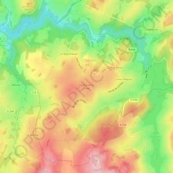 Topografische Karte La Rue de la Croix, Höhe, Relief