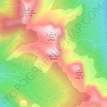 Topografische Karte Ibex Peak, Höhe, Relief