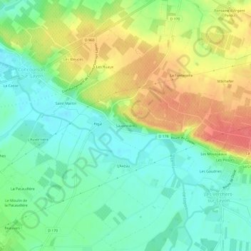Topografische Karte Savonnière, Höhe, Relief